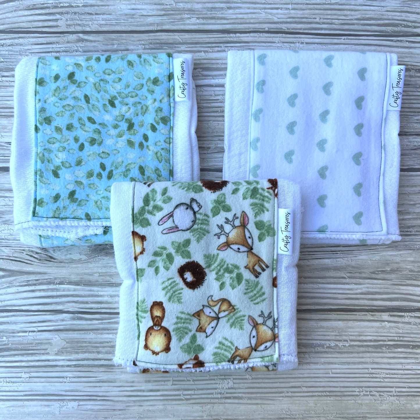Woodland Animals Burp Cloth Set