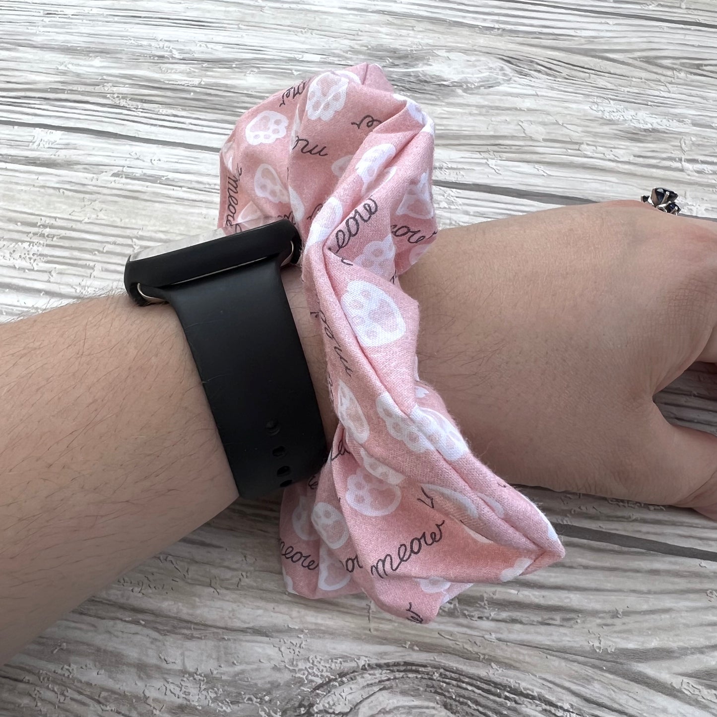 Pink Cat's Meow Cotton Scrunchie