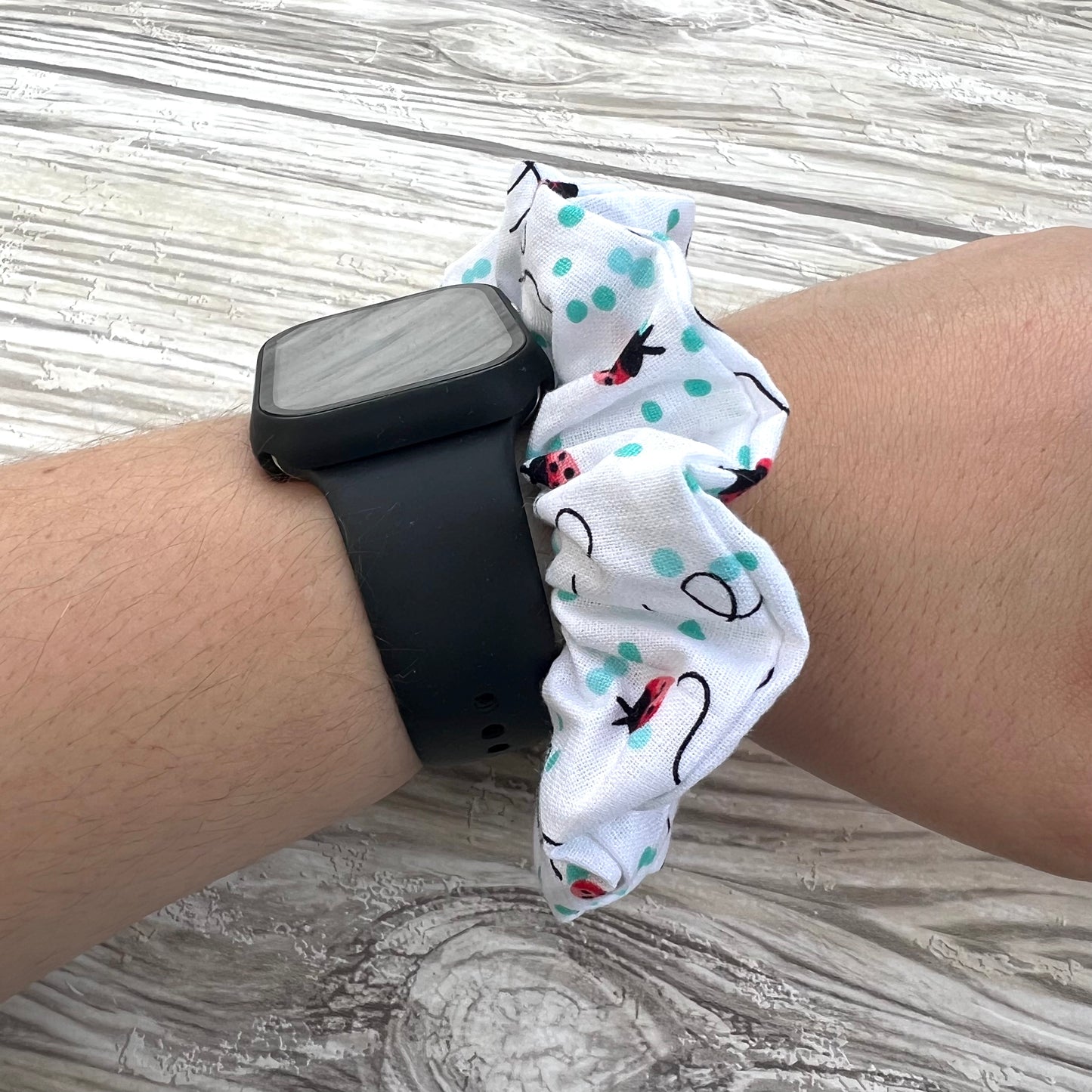 Ladybug Cotton Scrunchie