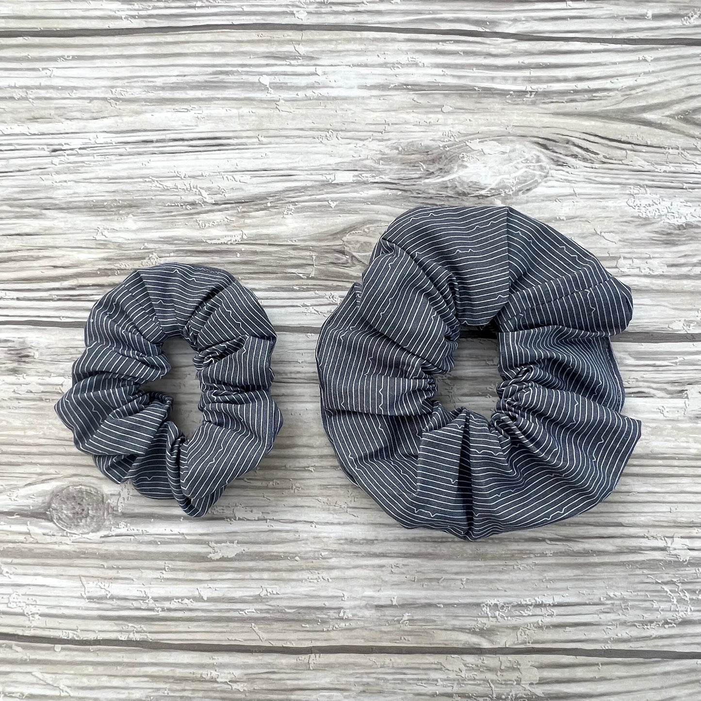 Grey Cat Ears Cotton Scrunchie