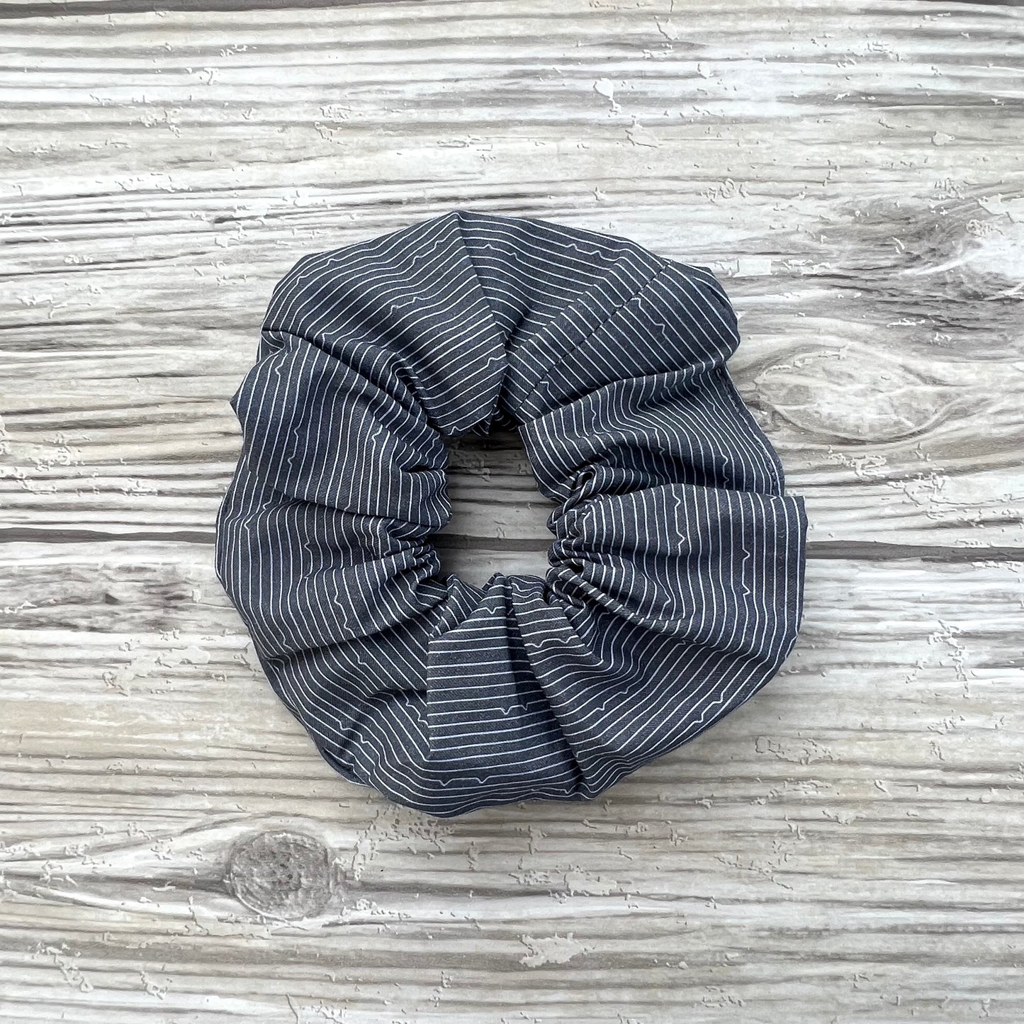 Grey Cat Ears Cotton Scrunchie