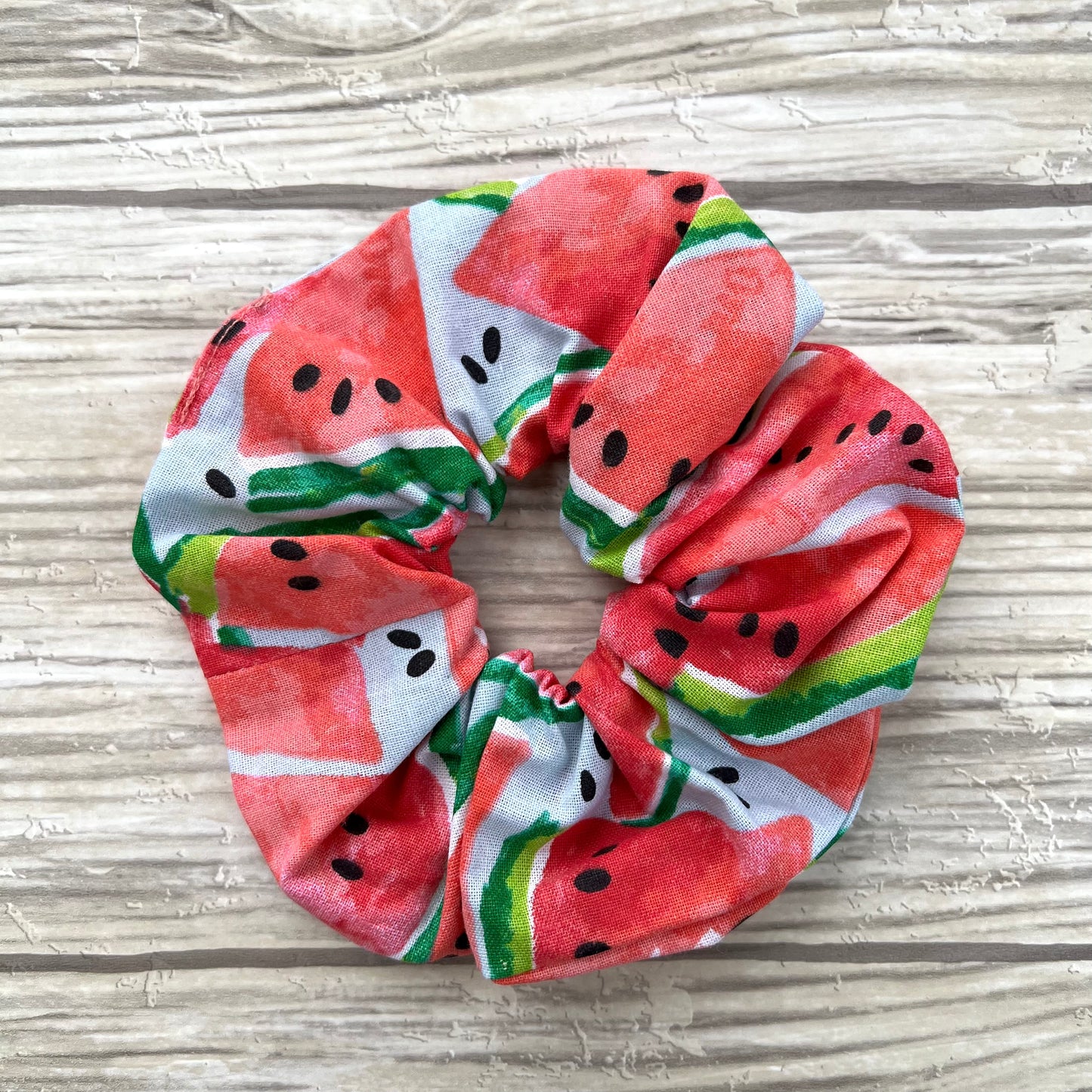 Summer Melon Floral Cotton Scrunchie