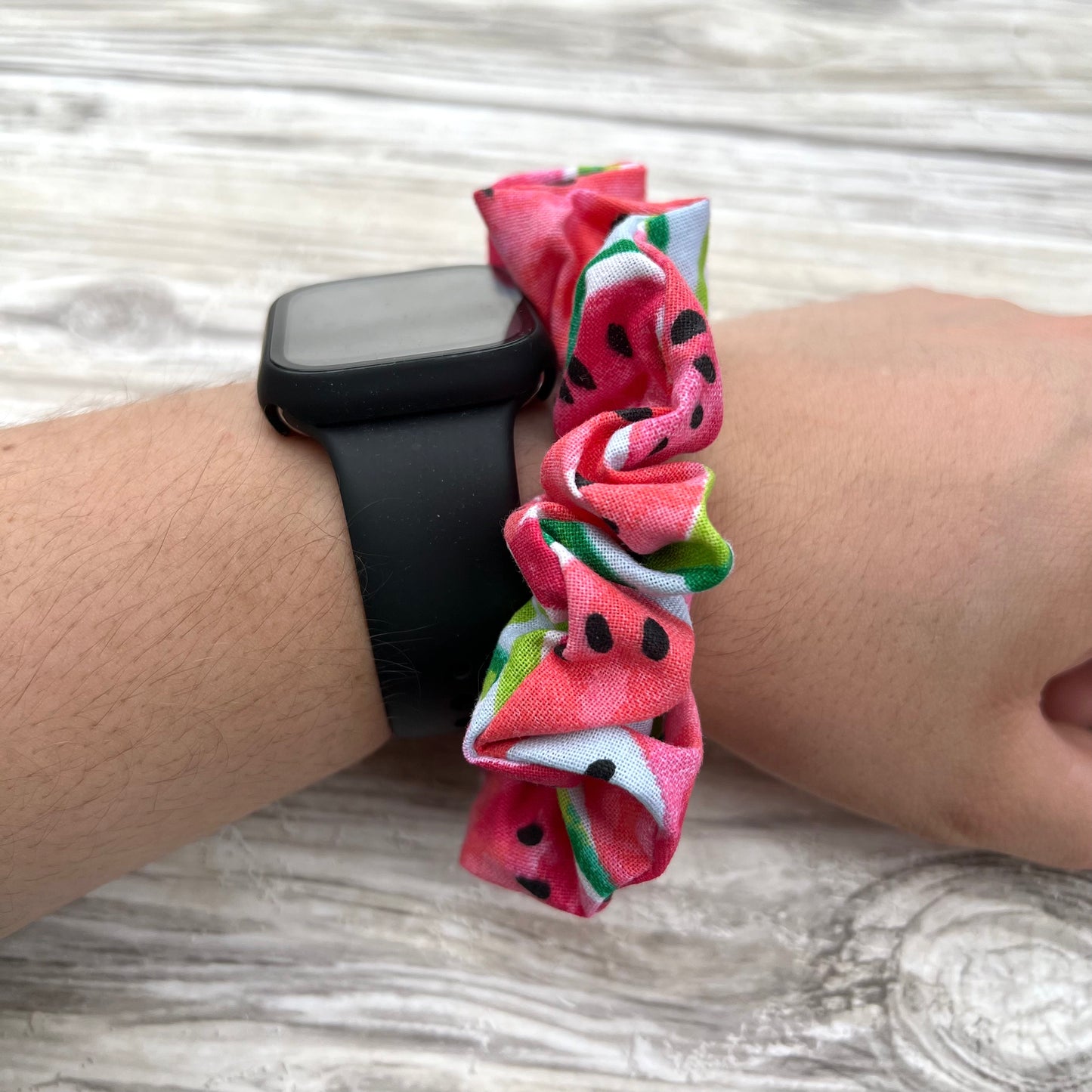 Summer Melon Floral Cotton Scrunchie