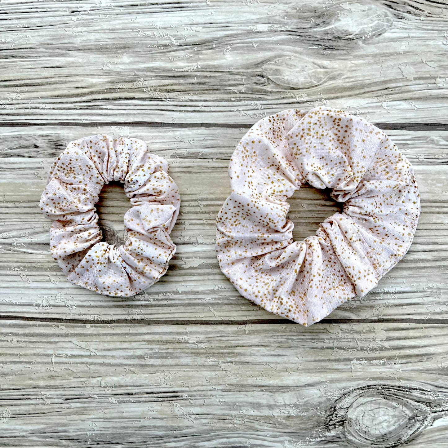 Gold Dots on Cream Cotton Scrunchie