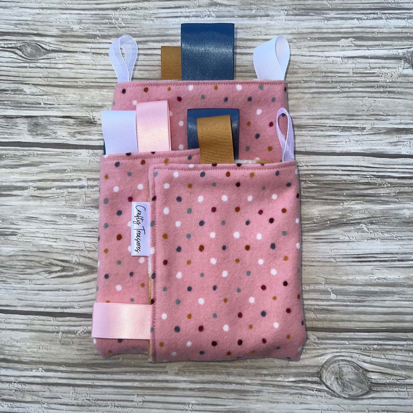 Pink Rainbow Dots Tag Blanket