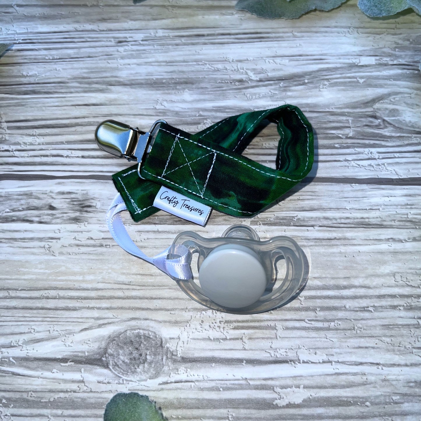 Green Pacifier Clip