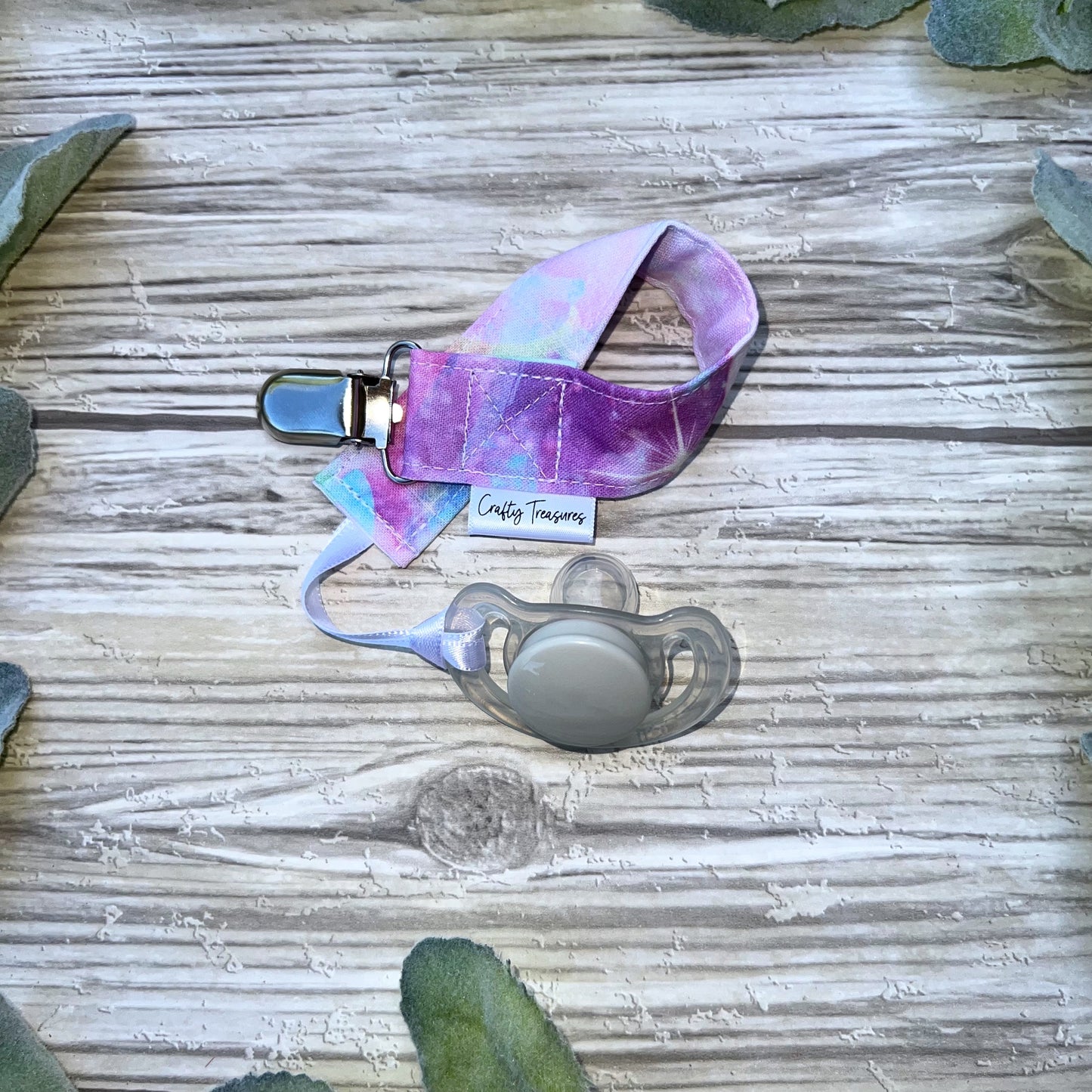 Pastel Galaxy Pacifier Clip