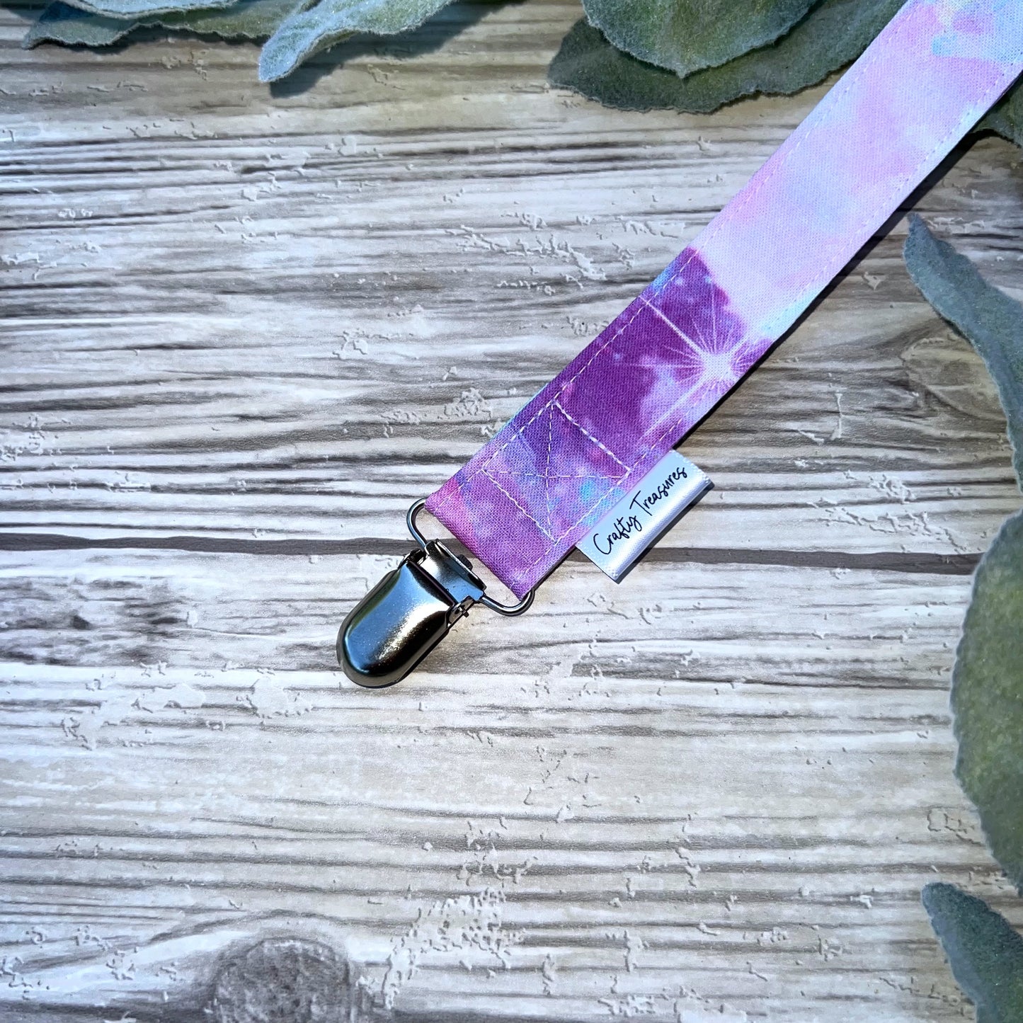 Pastel Galaxy Pacifier Clip