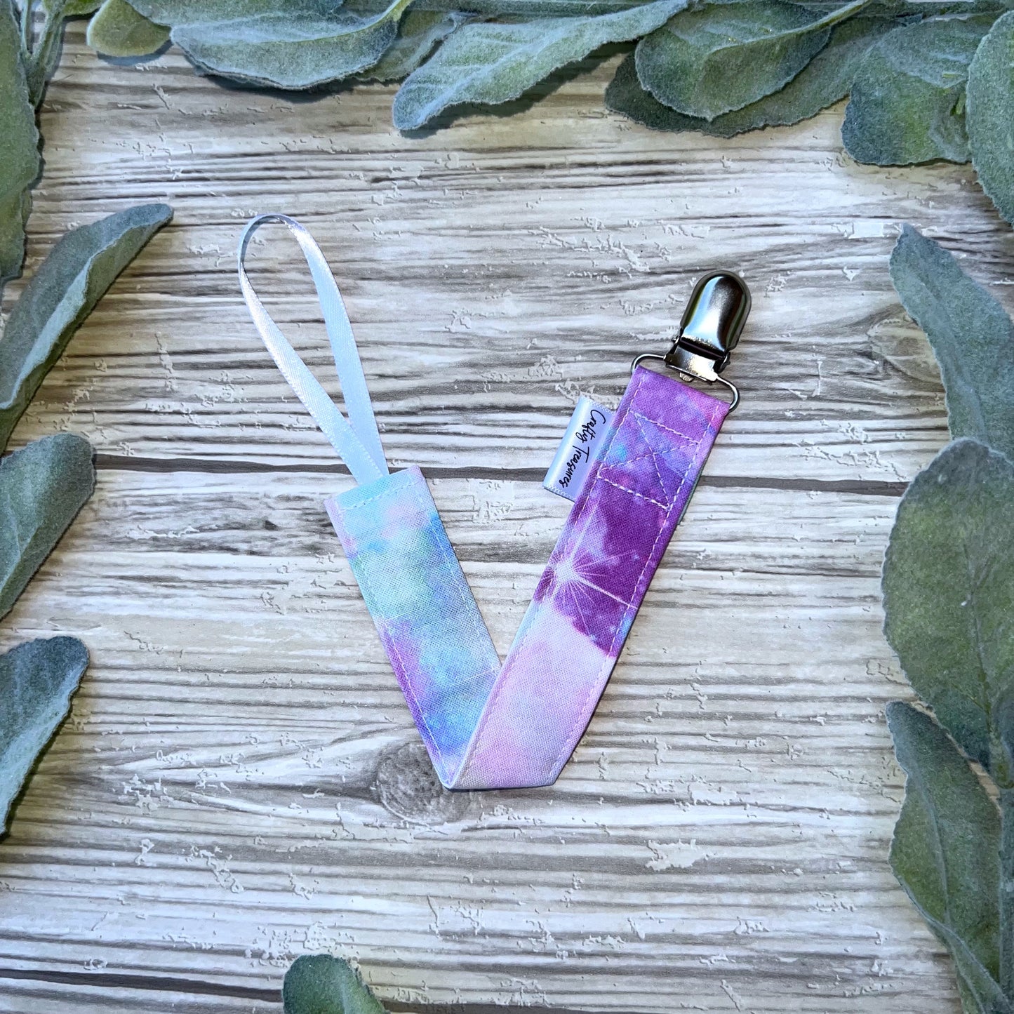 Pastel Galaxy Pacifier Clip