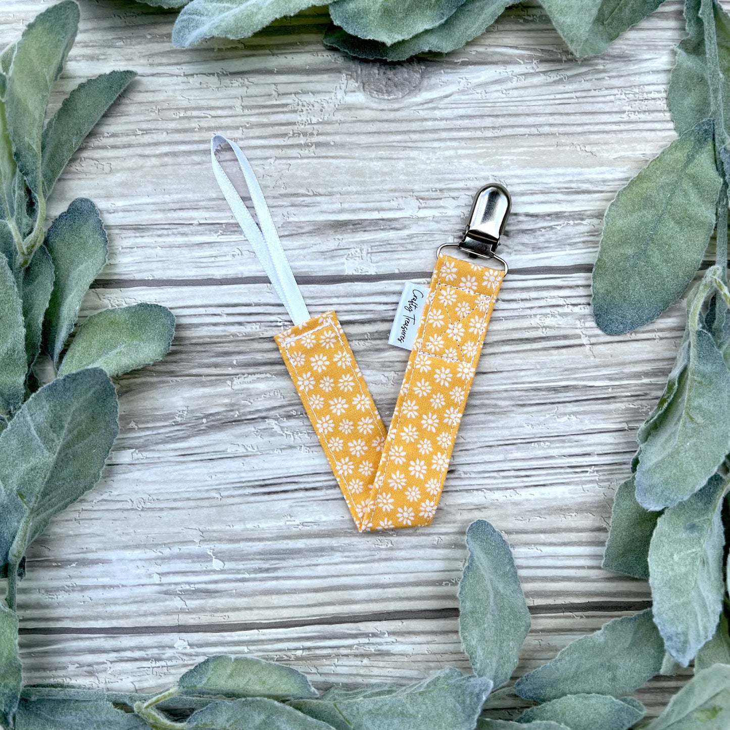 Yellow Daisy Pacifier Clip