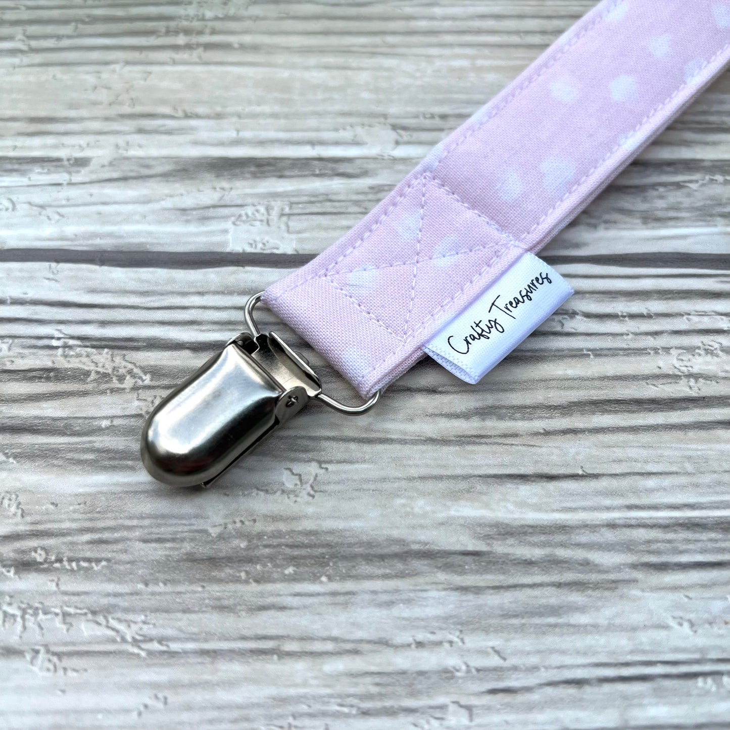 Baby Pink Splotches Pacifier Clip