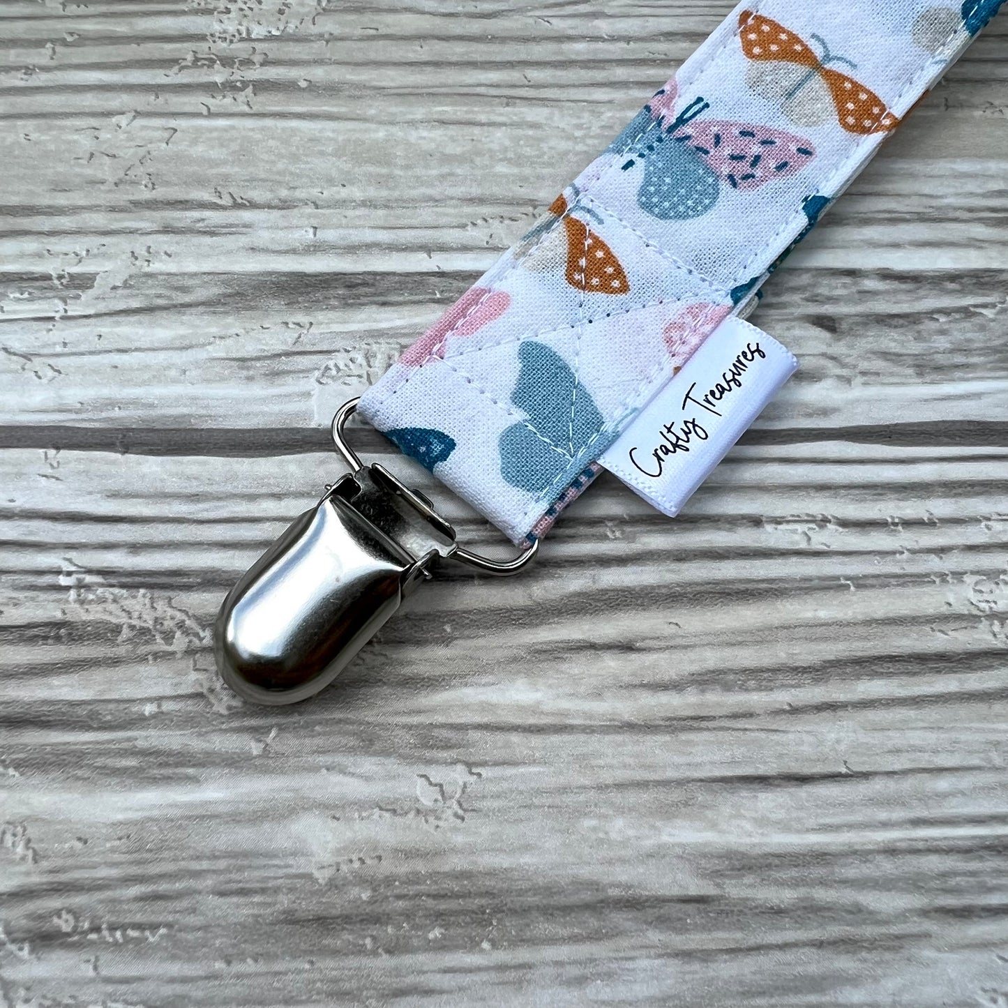 Floral Butterfly Pacifier Clip