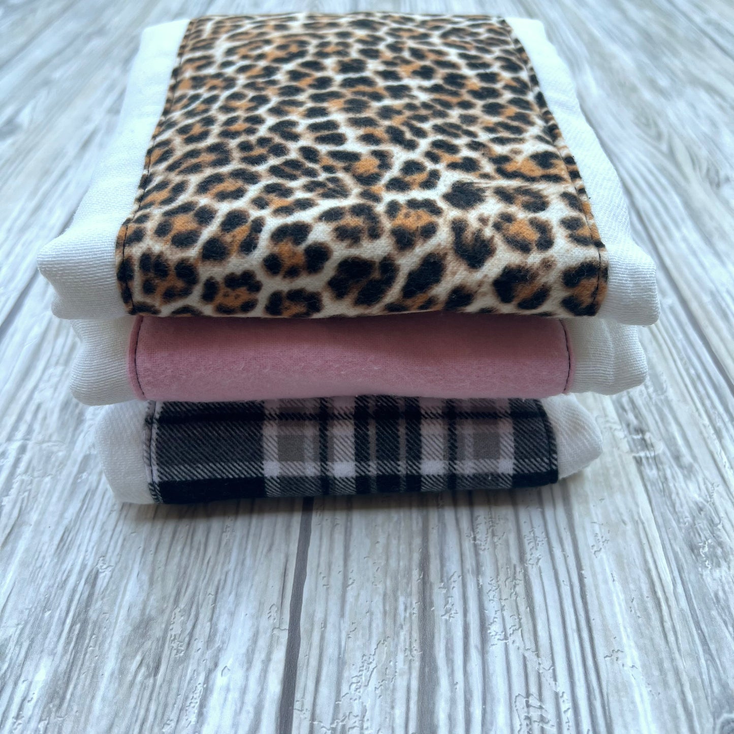 Leopard Print Burp Cloth Set