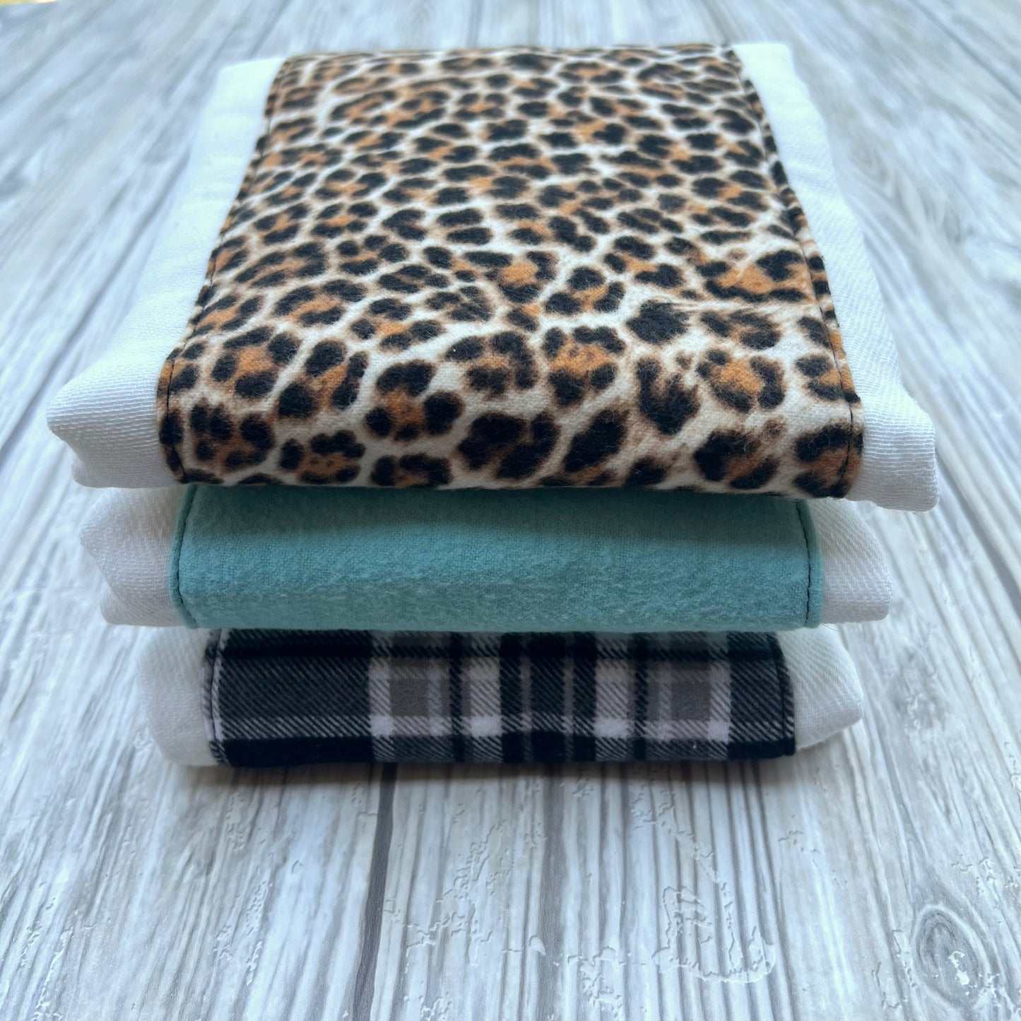 Leopard Print Burp Cloth Set