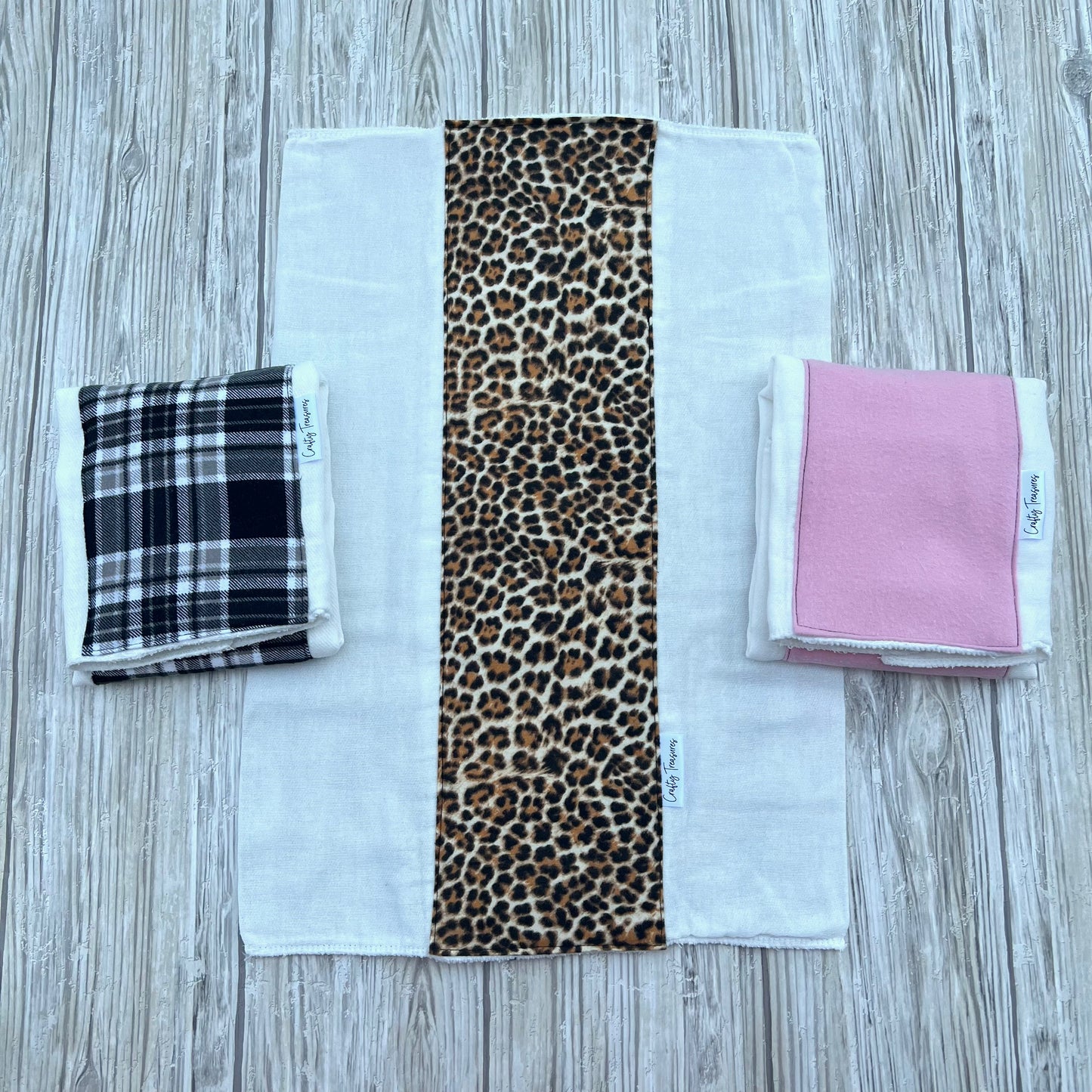 Leopard Print Burp Cloth Set