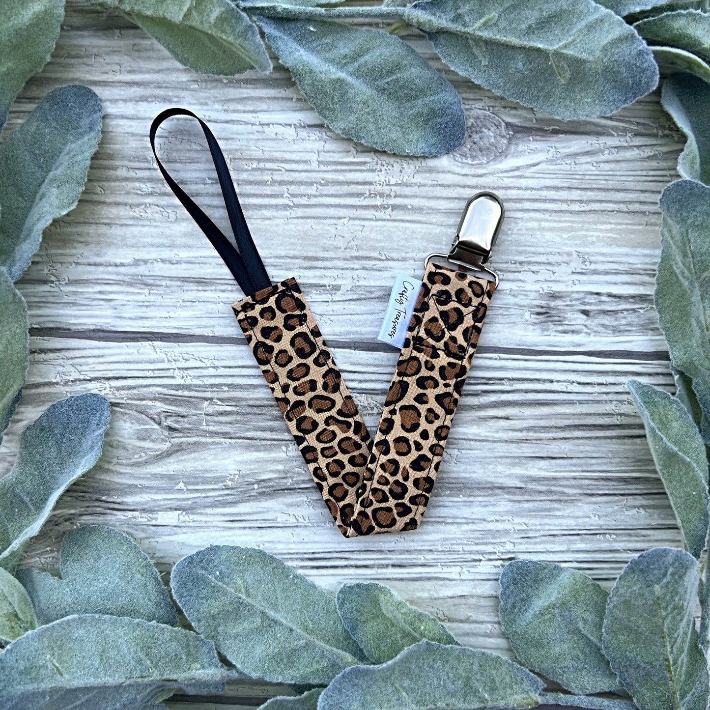 Leopard Print Pacifier Clip