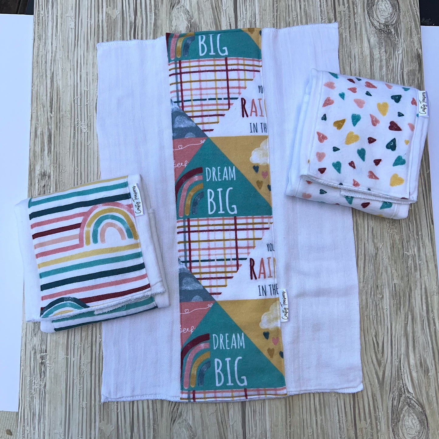 Rainbow Dreams Burp Cloth Set