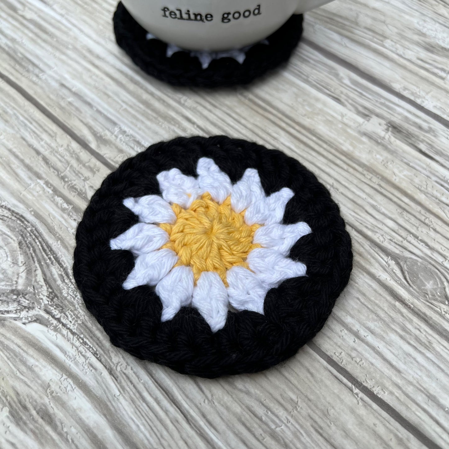 Black Daisy Coaster