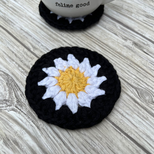 Black Daisy Coaster