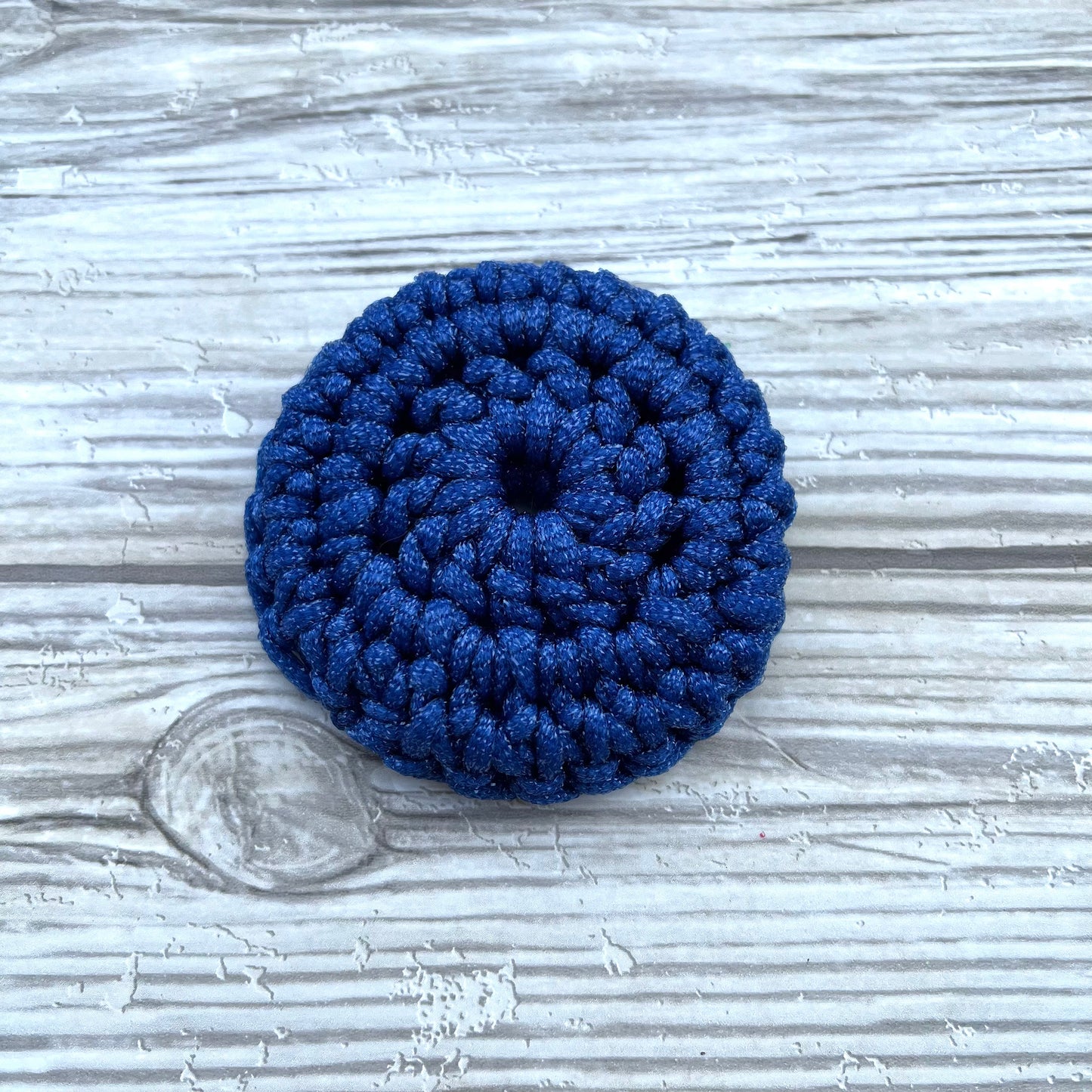 Blue Nylon Crocheted Dish Scrubby
