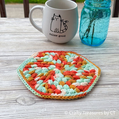 Crochet Puff Trivet/Pot Holder