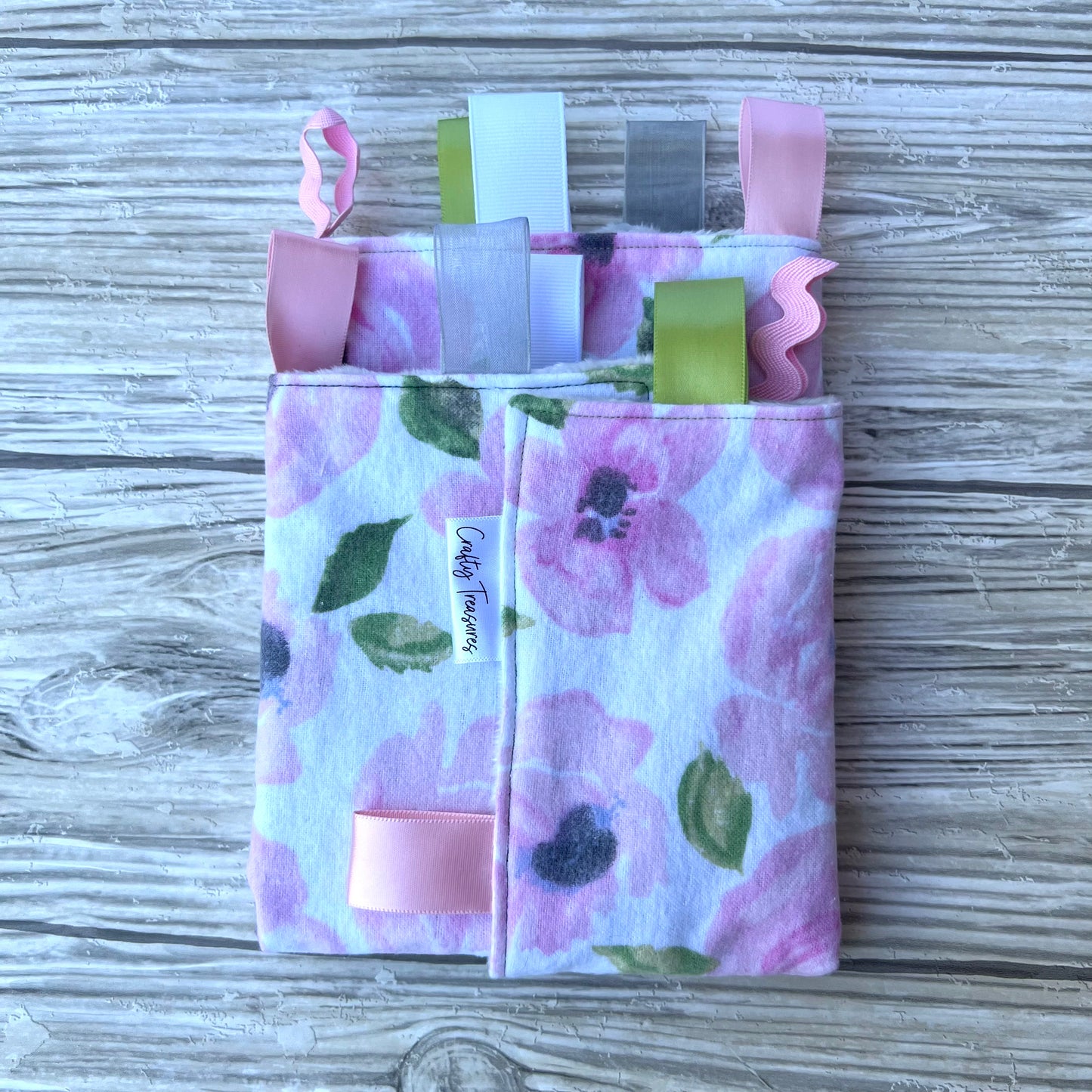Pink Watercolor Floral Tag Blanket