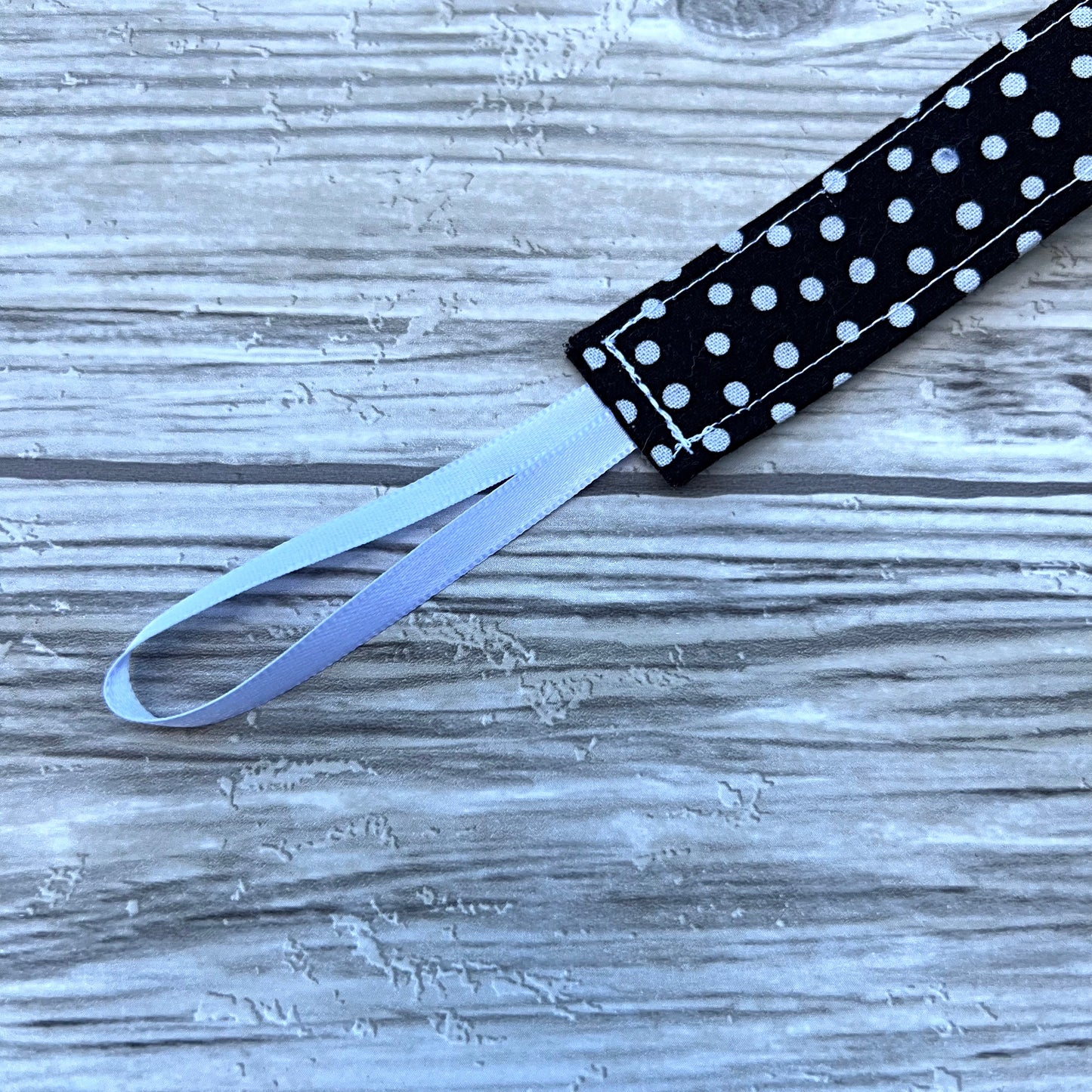 Black Dots Pacifier Clip