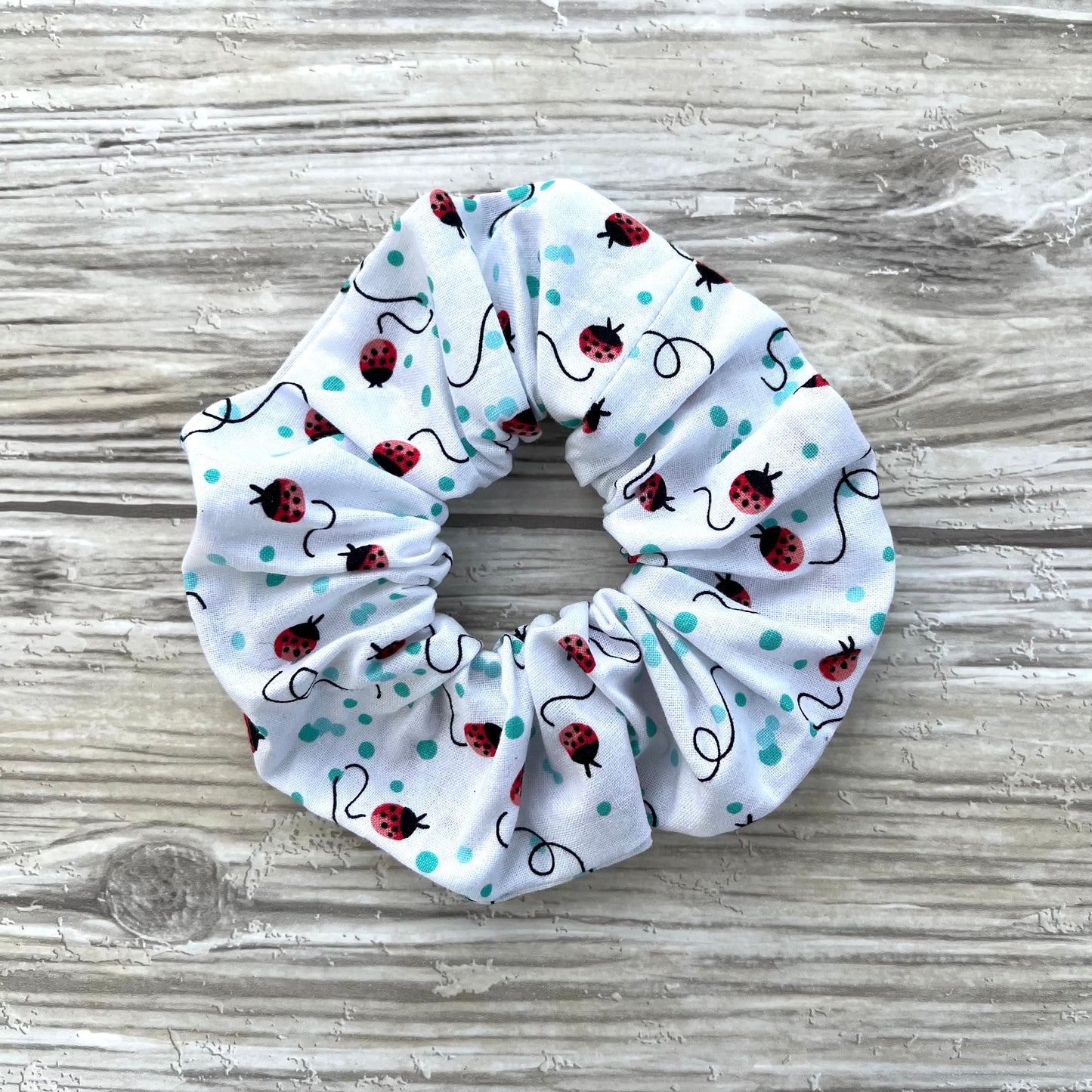 Ladybug Cotton Scrunchie