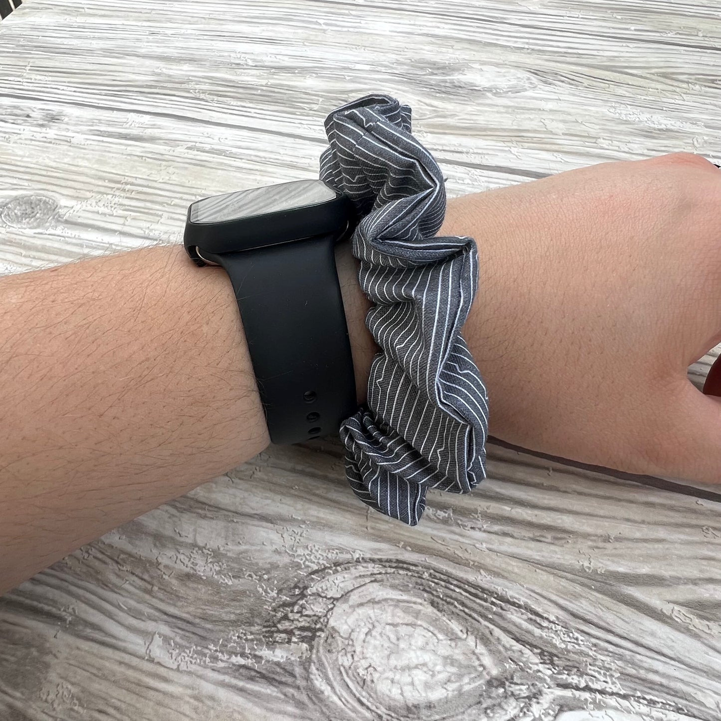 Grey Cat Ears Cotton Scrunchie
