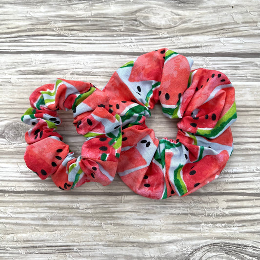 Summer Melon Floral Cotton Scrunchie