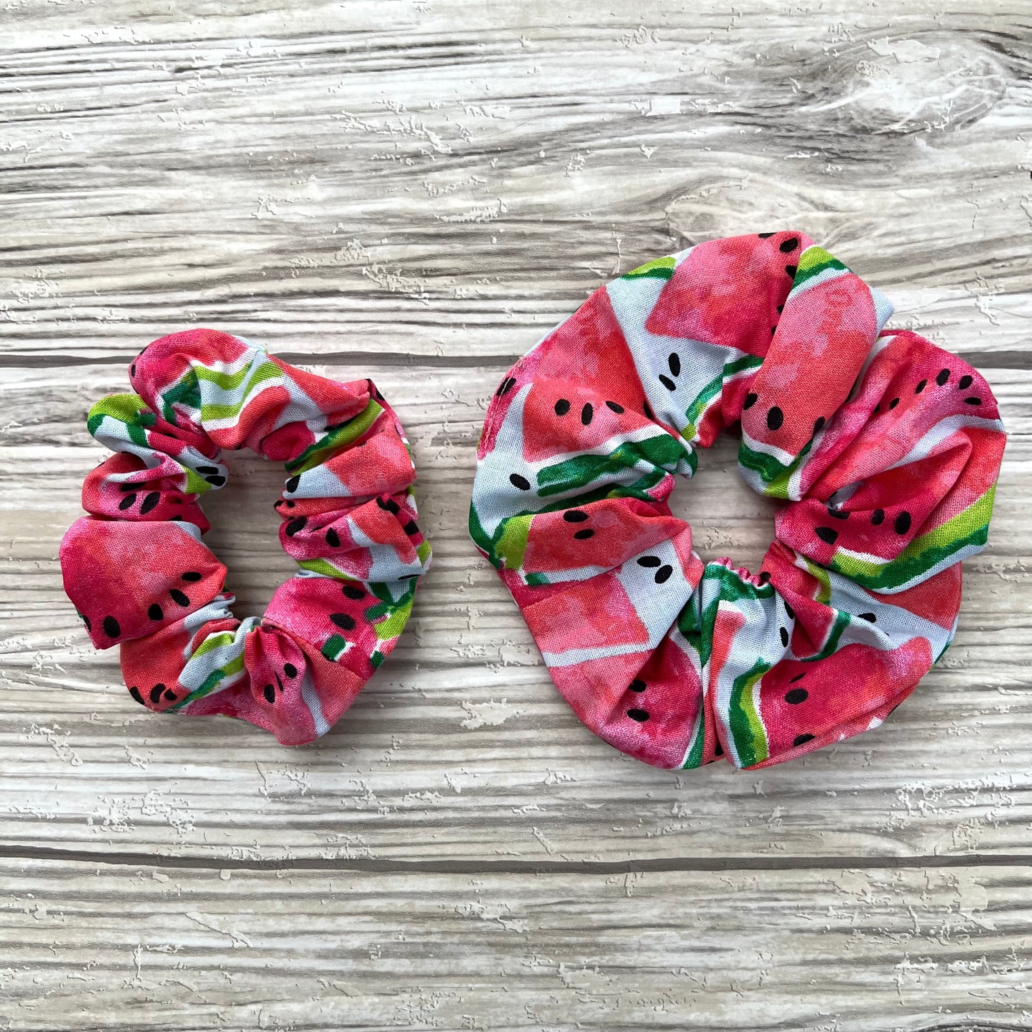 Summer Melon Floral Cotton Scrunchie