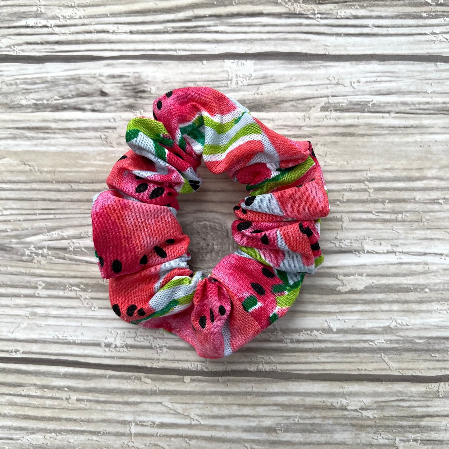 Summer Melon Floral Cotton Scrunchie