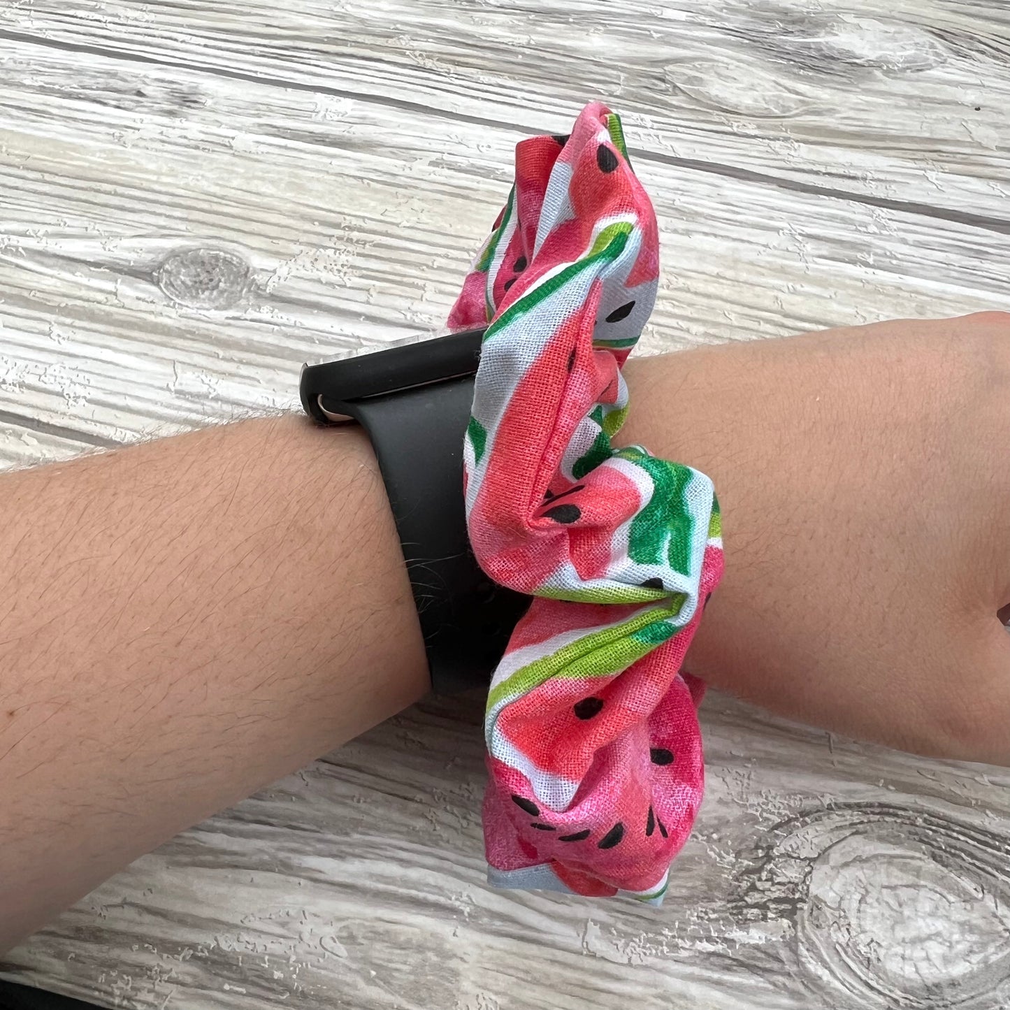 Summer Melon Floral Cotton Scrunchie