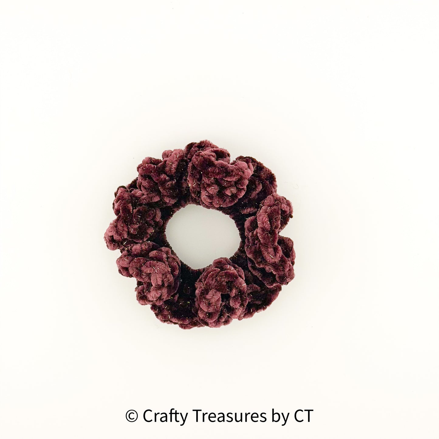 Crochet Sparkly Velvet Scrunchie