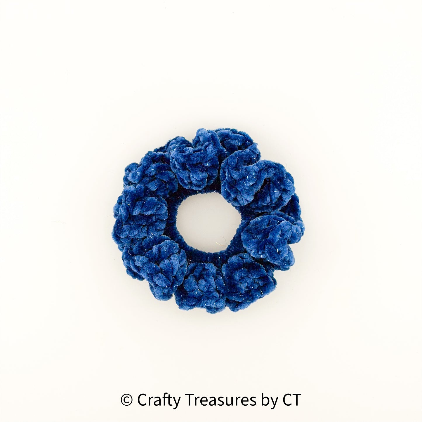 Crochet Sparkly Velvet Scrunchie