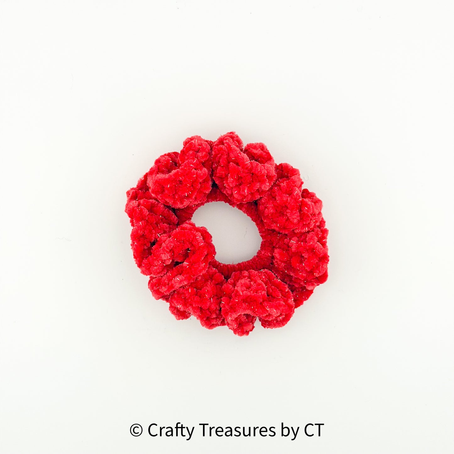 Crochet Sparkly Velvet Scrunchie