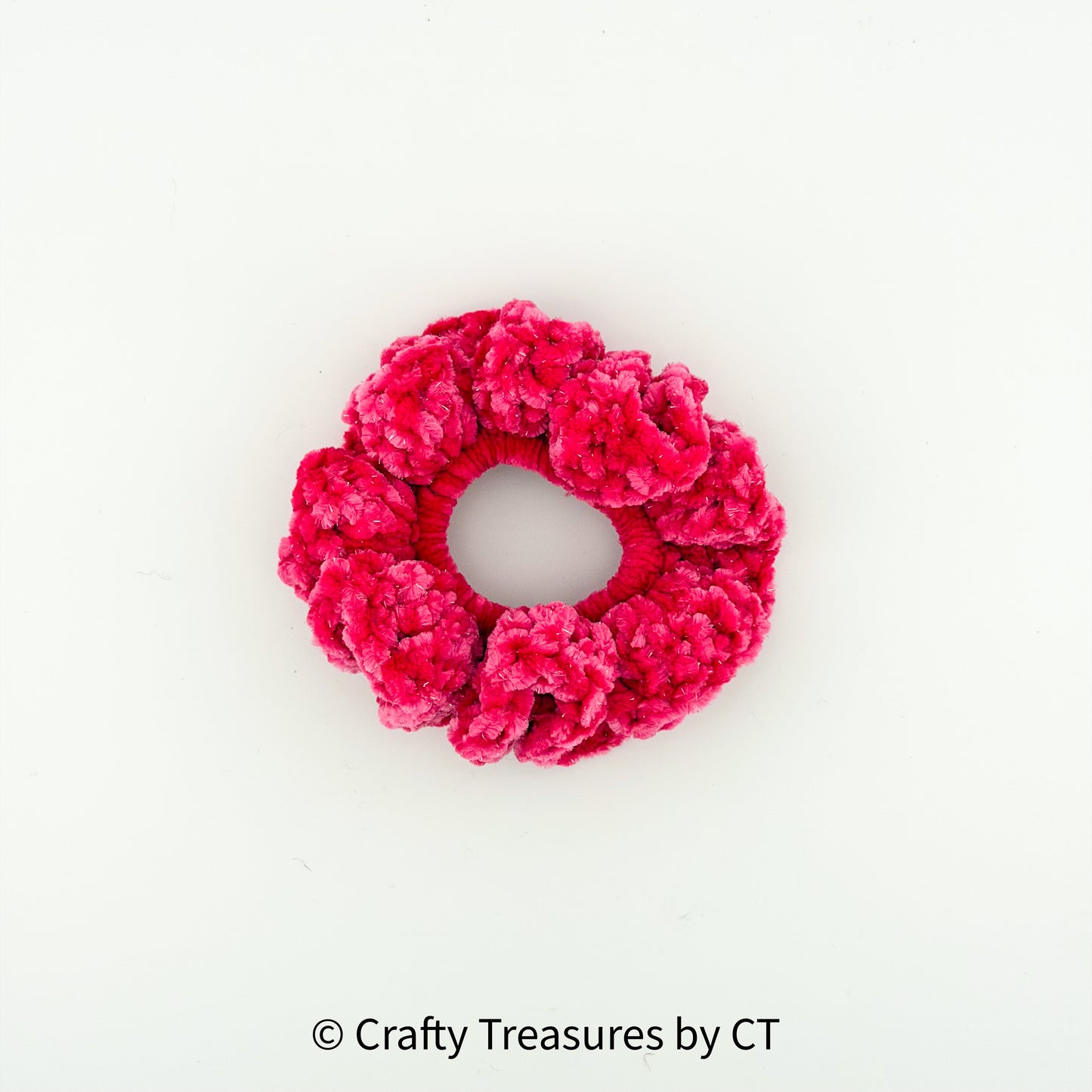 Crochet Sparkly Velvet Scrunchie