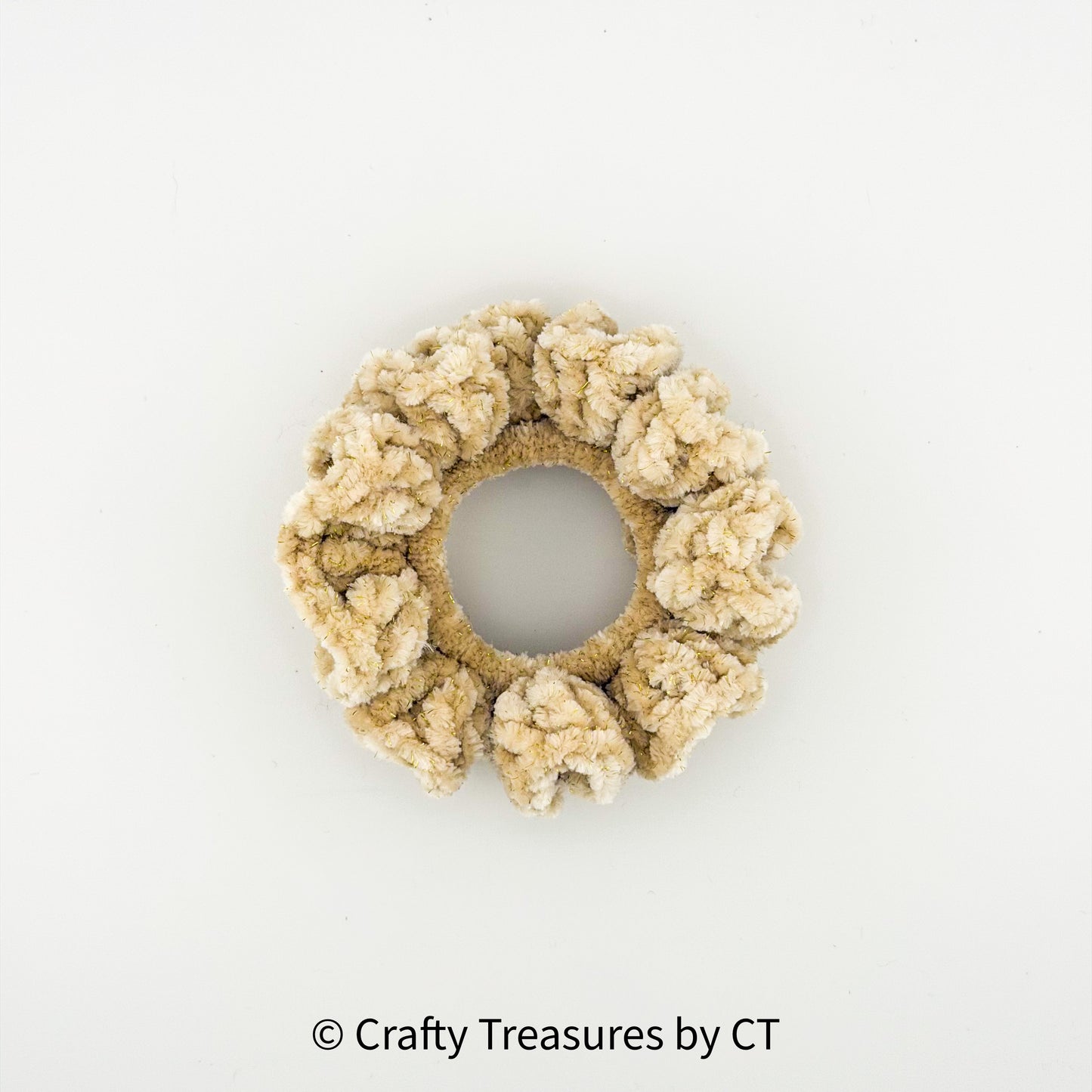 Crochet Sparkly Velvet Scrunchie