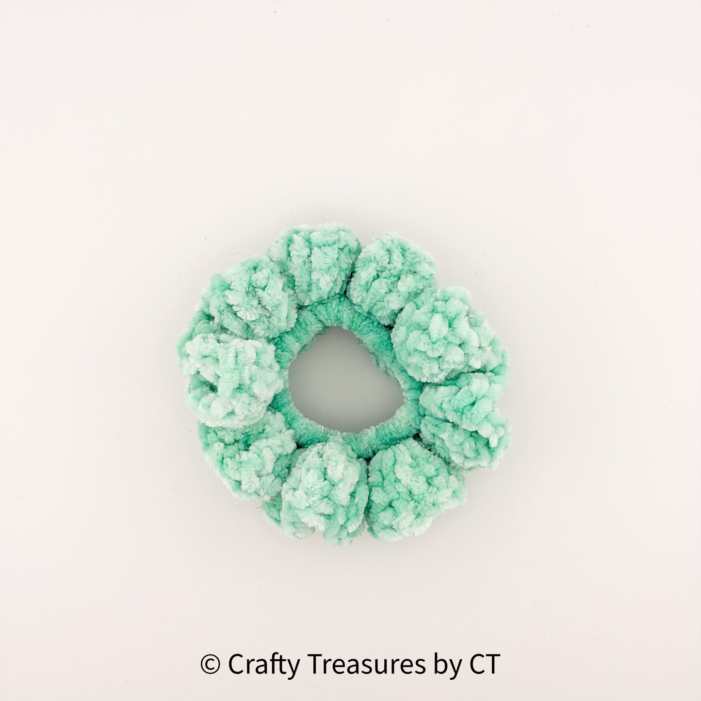 Crochet Sparkly Velvet Scrunchie