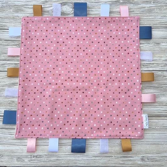 Pink Rainbow Dots Tag Blanket