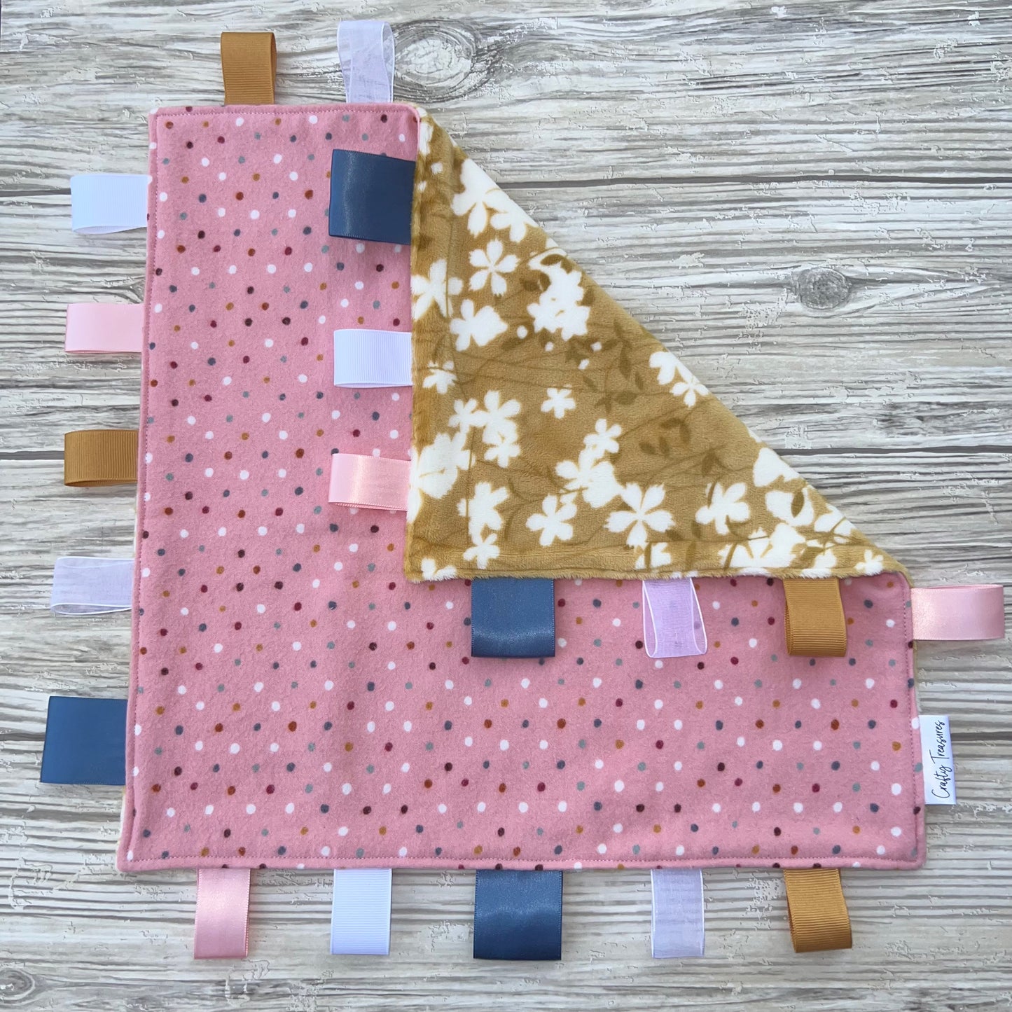 Pink Rainbow Dots Tag Blanket