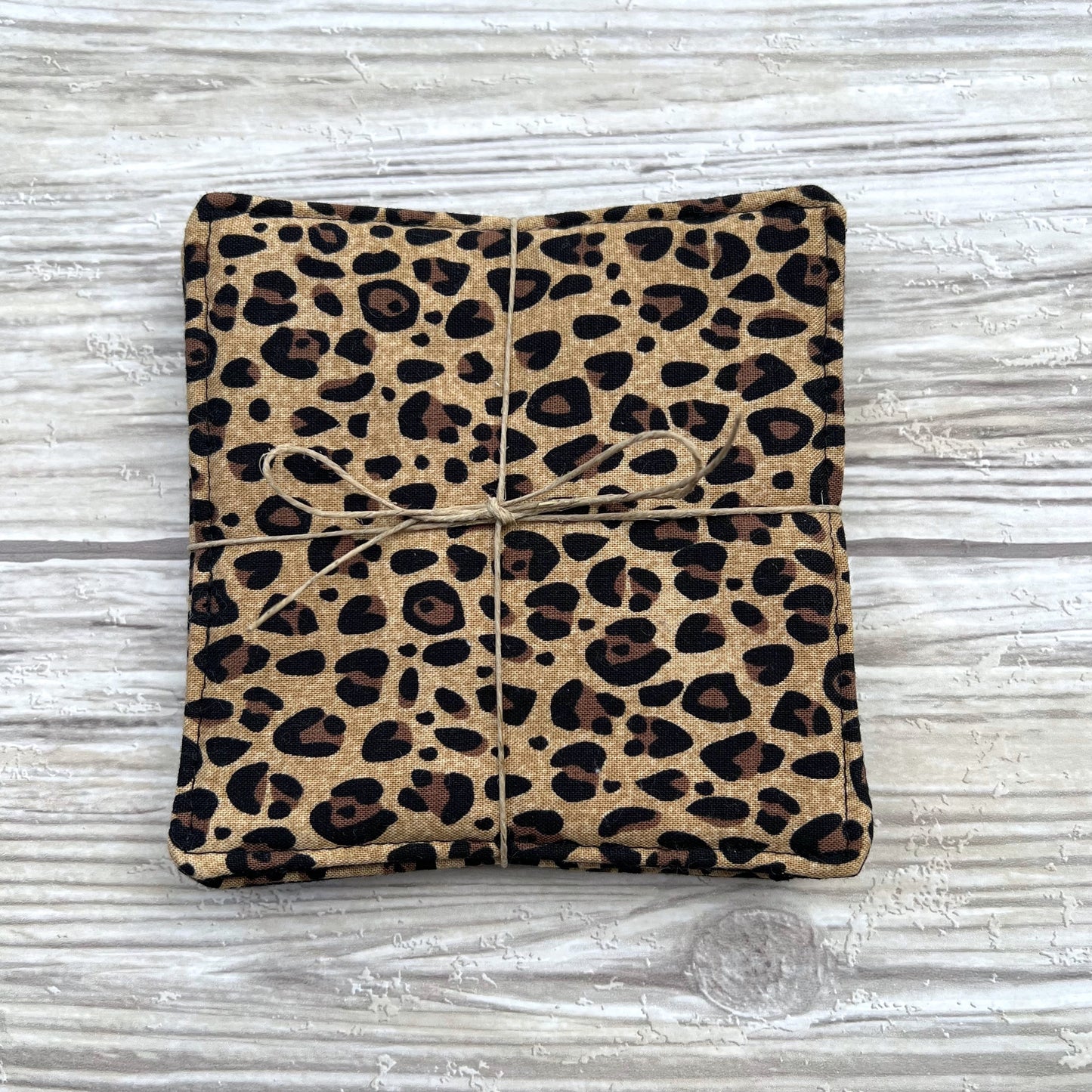 Leopard Fabric Coaster Set