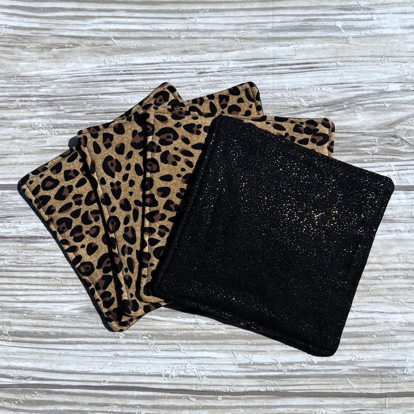 Leopard Fabric Coaster Set