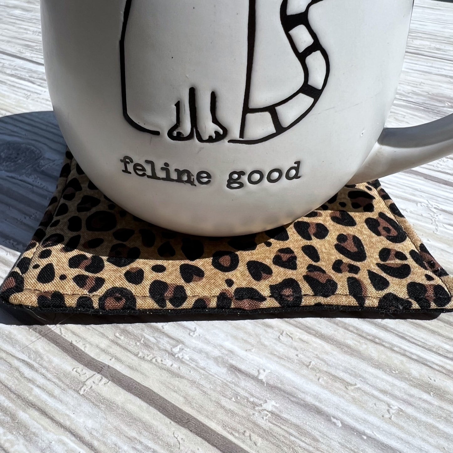 Leopard Fabric Coaster Set