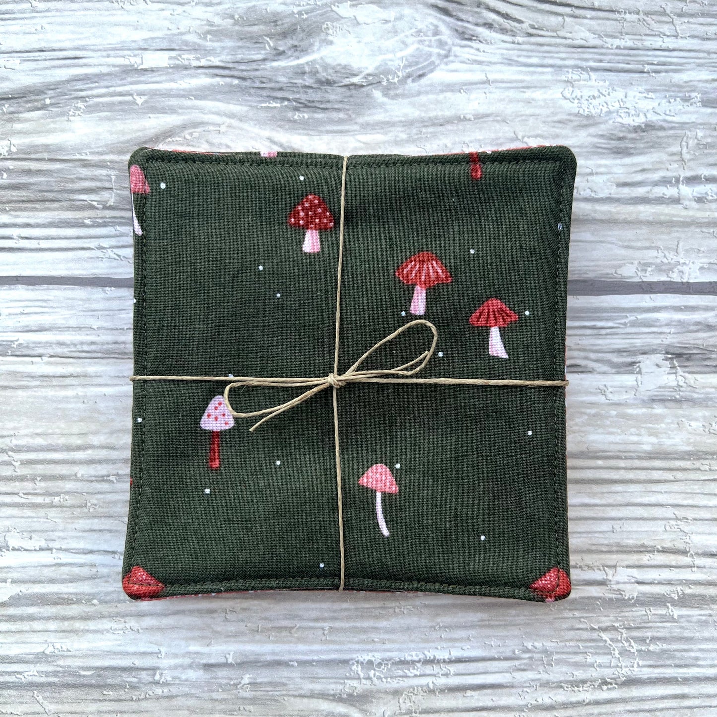 Darling Mushrooms Fabric Coaster Set