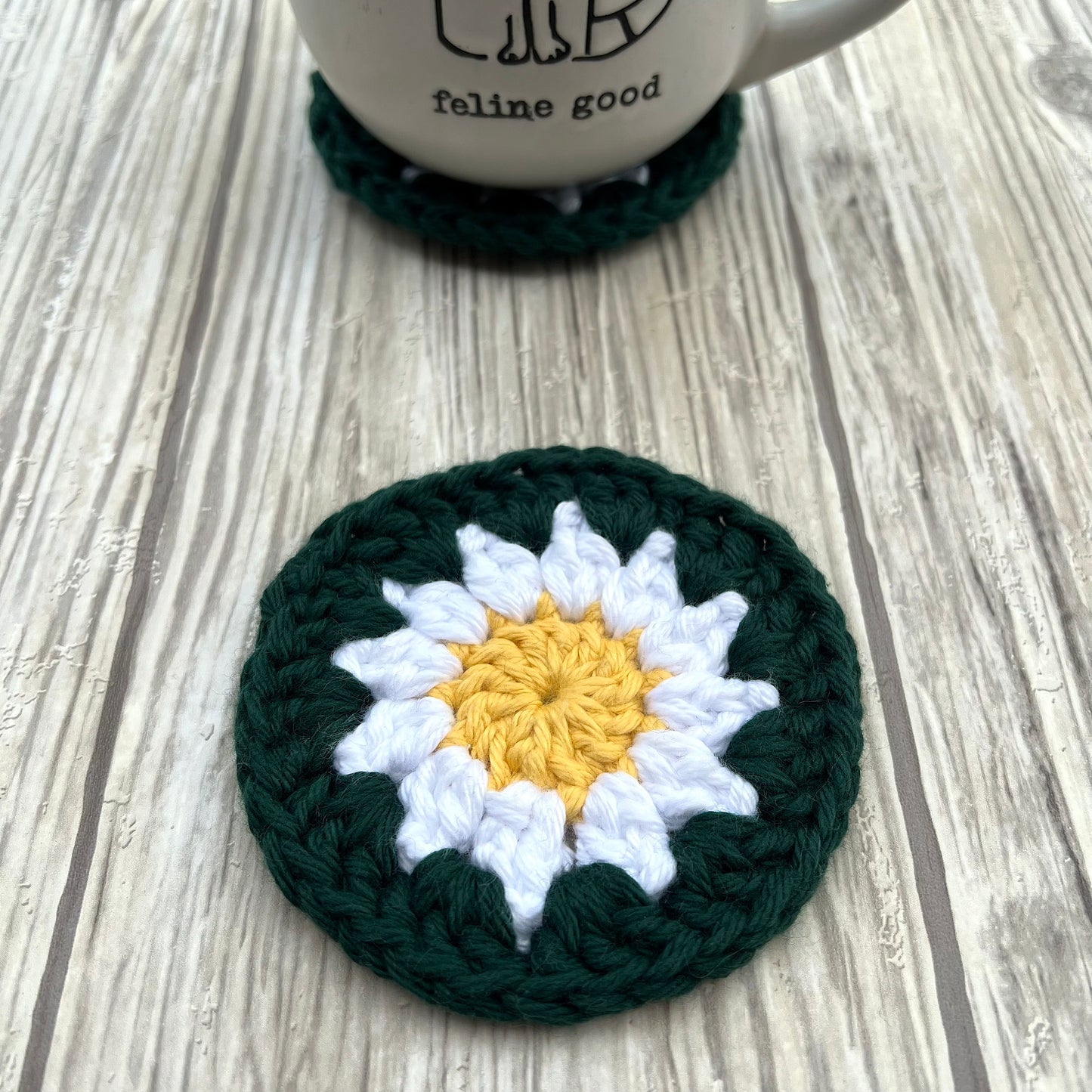 Forest Green Daisy Coaster