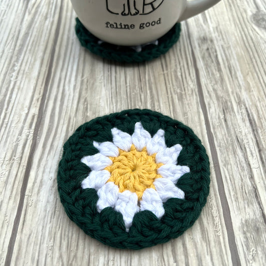 Forest Green Daisy Coaster