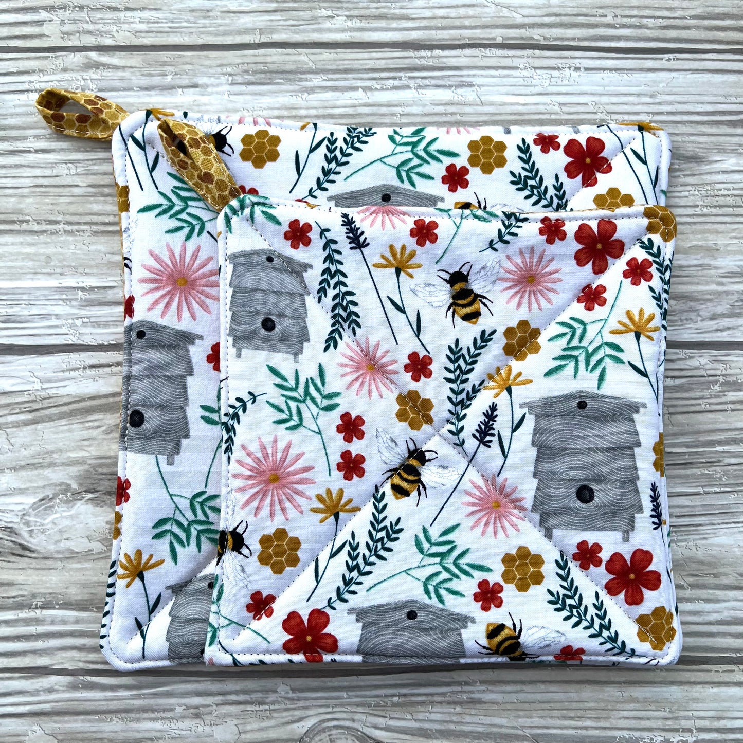 Floral Bees Pot Holder