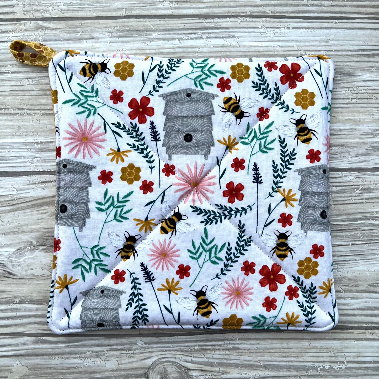 Floral Bees Pot Holder
