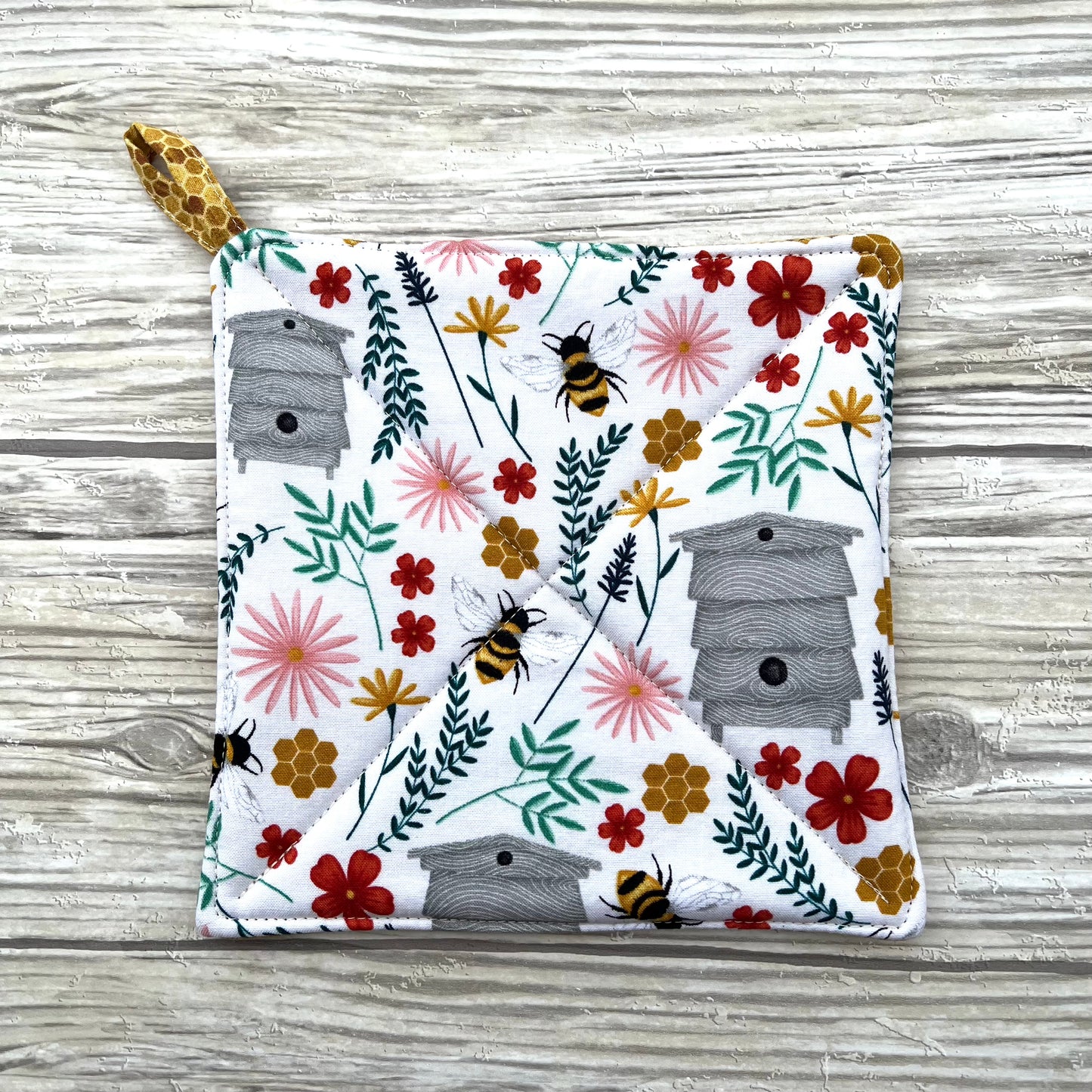 Floral Bees Pot Holder